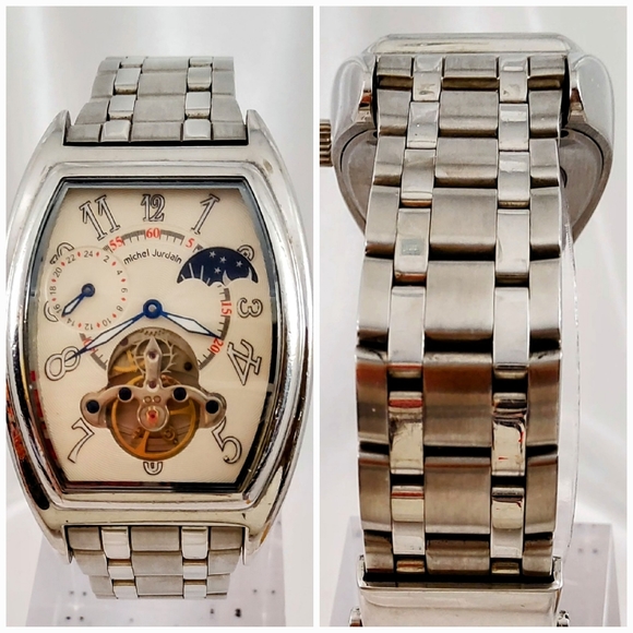 MICHEL JURDAIN MEN'S AUTOMATIC SUN/MOON PHASE WATCH - Picture 7 of 15